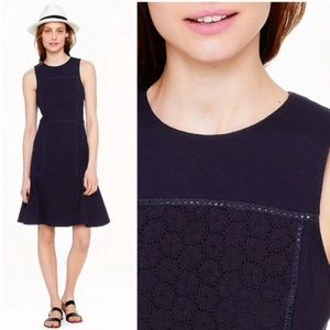 J. Crew Collection Paneled Eyelet Flounce Dress Black